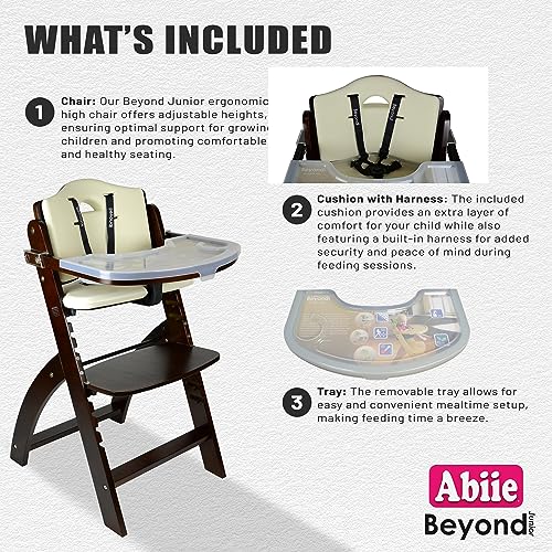 3 In 1 Adjustable Wooden High Chair With Removable Tray For Babies And Toddlers Everyday Use