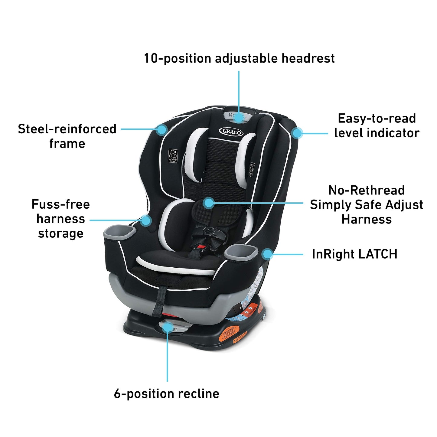 Extend2Fit Convertible Car Seat With Extra Legroom