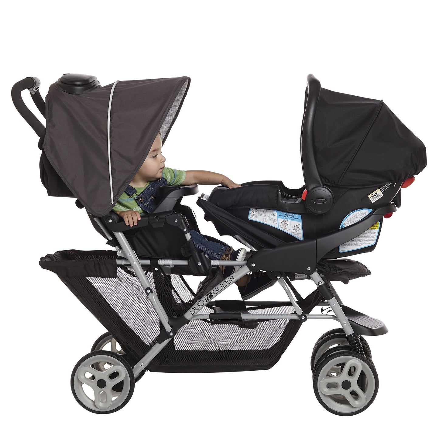 Graco DuoGlider Click Connect Double Stroller With Two Seats And One Hand Standing Fold