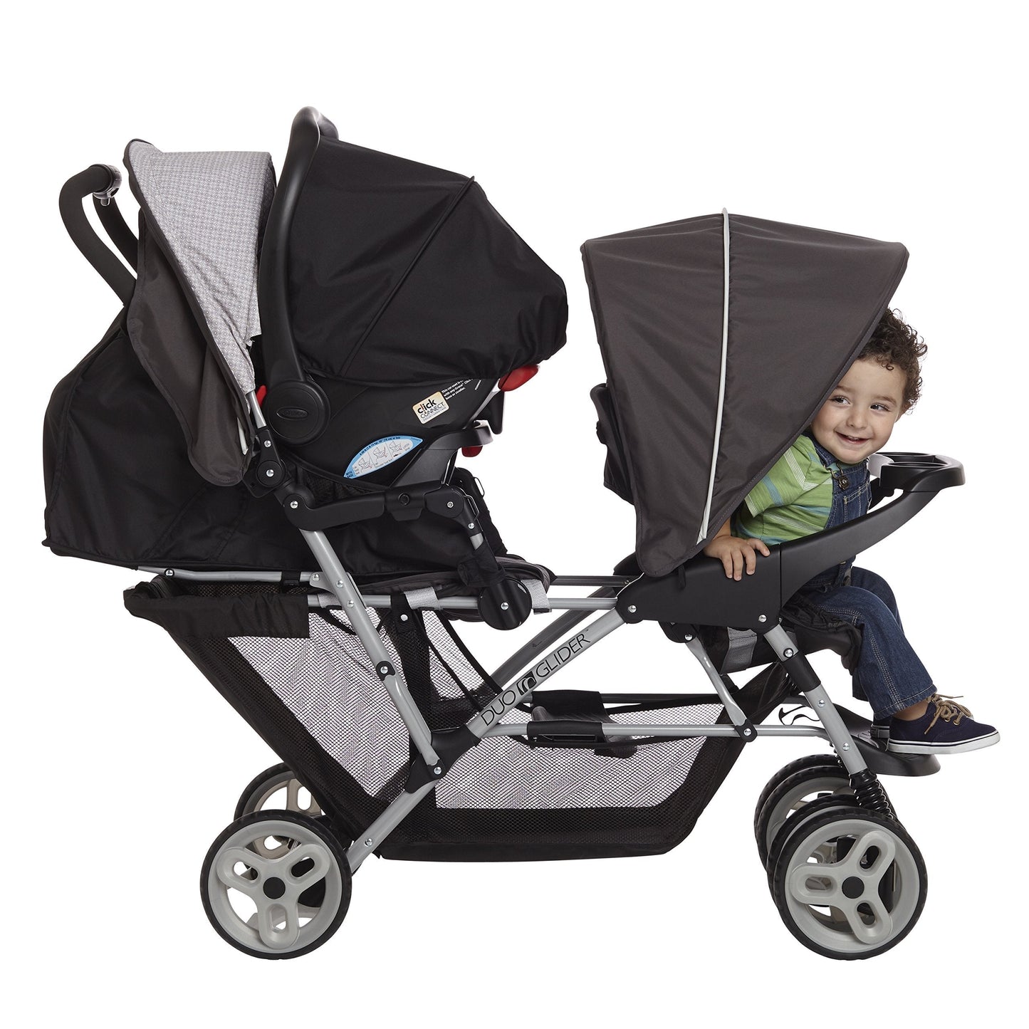 Graco DuoGlider Click Connect Double Stroller With Two Seats And One Hand Standing Fold